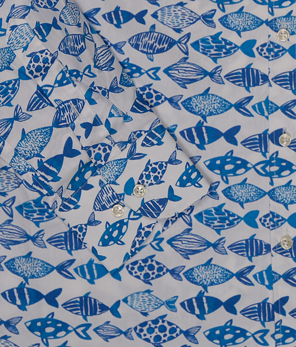 Blue fish shirt